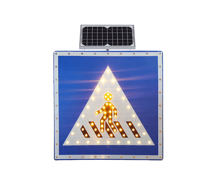 solar traffic pedestrian signs