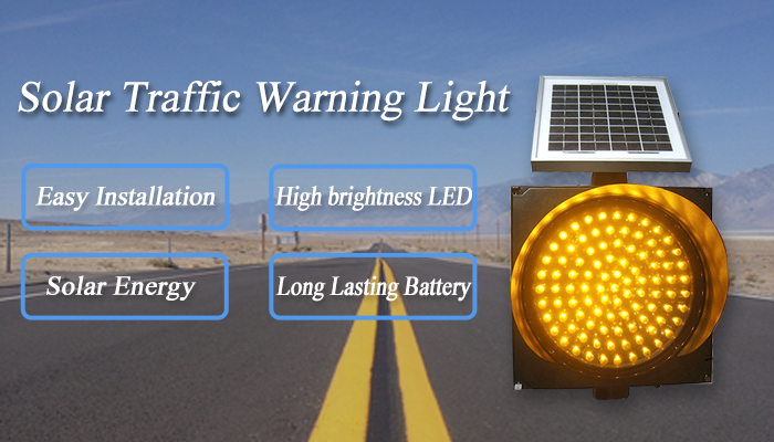 Solar Flashing Yellow Warning Light
